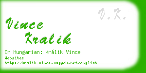 vince kralik business card