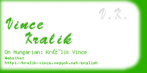 vince kralik business card